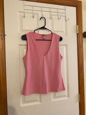 H&M Pink V-Neck Sleeveless Tank Top